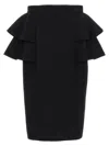 Valentino Black Skirt With Ruffles On The Sides In Black