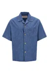 Valentino Garavani Oversized Denim Shirt With Button Closure In Blue