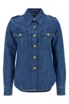 Valentino Casual Shirt With Chest Pockets And Epaulettes In Blue