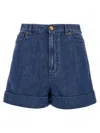 Valentino Denim Shorts With Back Pockets And Belt Loops