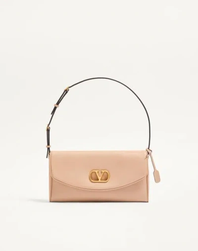Valentino Garavani Devain Small Nappa Shoulder Bag Woman Rose Sand Uni In Neutral