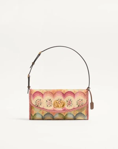 Valentino Garavani Devain Small Shoulder Bag In Jacquard Apres L'hiver Fabric Wom In Multi