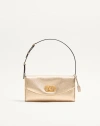 Valentino Garavani  Garavani Devain Small Shoulder Bag In Laminated Nappa Leather Woman Gol In Neutral