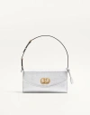 Valentino Garavani Devain Small Shoulder Bag In Laminated Nappa Leather Woman Sil In Silver