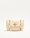 Valentino Garavani  Garavani Djuna Medium Chain Bag In Nappa Leather Woman Butter Uni In Brown