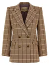 Valentino Garavani Double-breasted Blazer Blazers Beige In Brown
