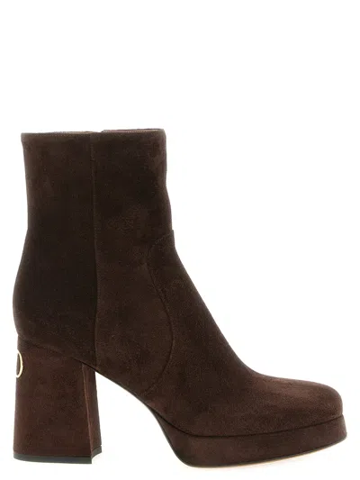 Valentino Garavani 'fawcette' Ankle Boots In Brown