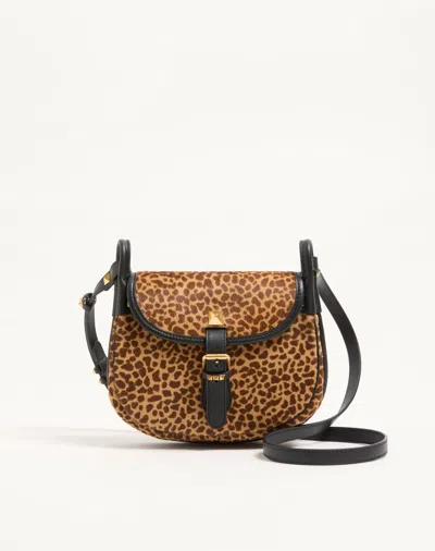 Valentino Garavani Flâneuse Small Shoulder Bag In Pony-effect Calfskin With Anima In Multi