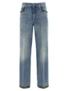 Valentino Straight-fit Denim Pants With Colorful Embellishments In Blue