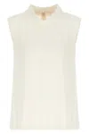 Valentino Draped Neckline Sleeveless Top