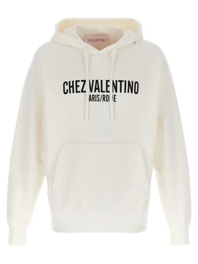 Valentino Chez-print Hoodie In White