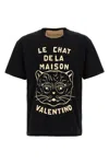 Valentino Garavani T-shirt With Le Chat De La Maison Print In Black