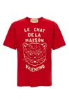 Valentino Garavani T-shirt With Le Chat De La Maison Print In Red