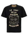 Valentino Garavani T-shirt With Le Chat De La Maison Print In Black