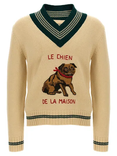 Valentino Garavanile Chien De La Maison Sweater In Neutral
