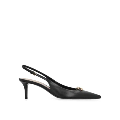 Valentino Garavani Valentino Vlogo 60 Leather Slingback Pump In Black