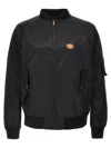 Valentino Nylon Bomber With Leather Patch And Vlogo Detail In Black