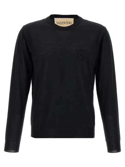 Valentino Garavani  Garavani Logo Embroidery Sweater In Black