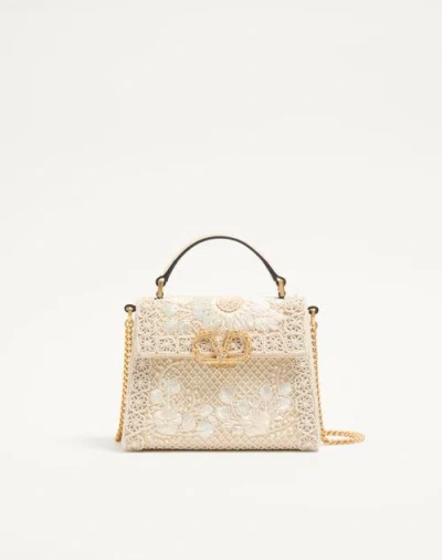 Valentino Garavani Mini Vsling Embroidered Handbag With Jewel Logo Woman Butter U In Yellow