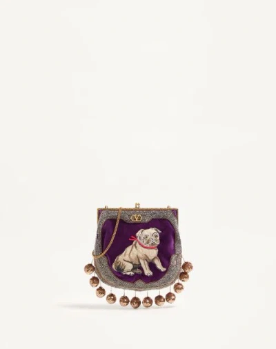 Valentino Garavani Nellcote Fairytales Velvet Clutch With Le Chien De La Maison E