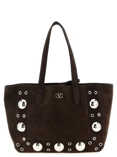 Valentino Garavani 'nellcôte' Medium Shopping Bag In Brown