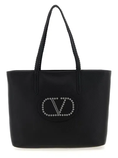 Valentino Garavani 'nellcôte' Shopping Bag In Black
