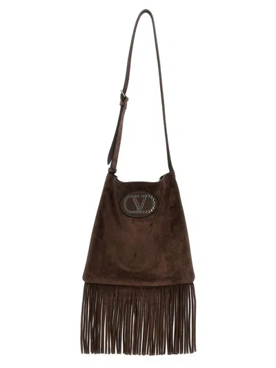 Valentino Garavani 'nellcôte' Shoulder Bag In Brown