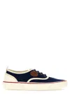 Valentino Garavani Blue Low Top Sneakers With Vlogo Patch On The Side In Cotton Man In Blue