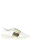 Valentino Open Sneakers With Metallic Accent And Studded Heel In White