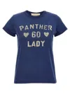 Valentino Crew Neck Graphic Print Short Sleeves Top In Blue