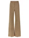 Valentino Garavani Melange Sand Wool Palazzo Pant In Sand
