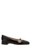 Valentino Embellished Leather Mary Jane Flats