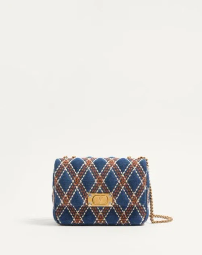 Valentino Garavani Quiltie 67 Medium Denim Shoulder Bag Woman Denim Uni