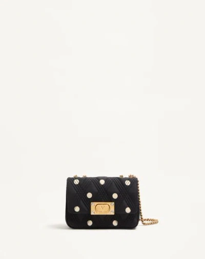Valentino Garavani Petit Sac Porté Épaule  Quiltie 67 En Satin Plus De Pois Femme