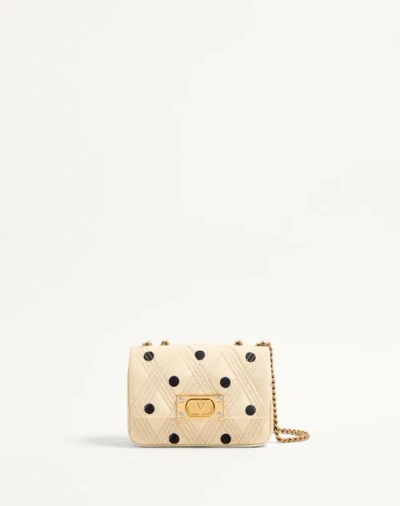 Valentino Garavani  Garavani Quiltie 67 Small Shoulder Bag In Plus De Pois Satin Woman Ivor