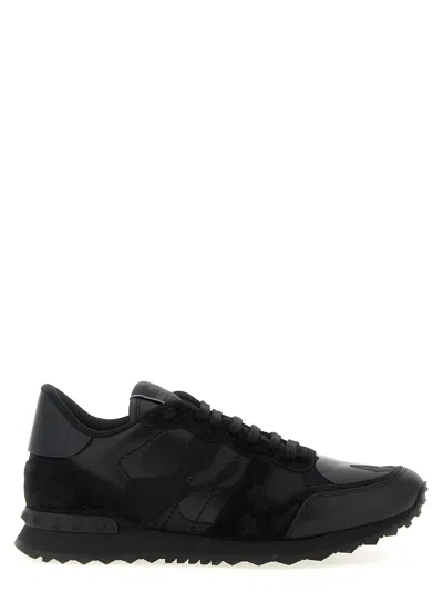 Valentino Garavani Tonal Camouflage Sneakers In Black