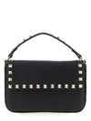 Valentino Garavani Rockstud Foldover Top Crossbody Bag In Black