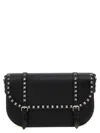 Valentino Large Rockstud Messenger Bag With Adaptable Strap In Black