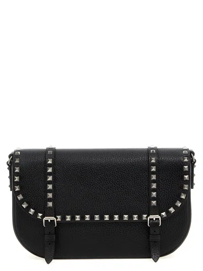 Valentino Garavani Rockstud Shoulder Bag In Black