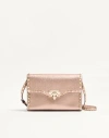 Valentino Garavani  Garavani Rockstud Small Crossbody Bag In Laminated Grainy Calfskin Leat In Brown