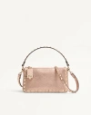 Valentino Garavani  Garavani Rockstud Small Crossbody Bag In Laminated Grainy Calfskin Leat In Brown