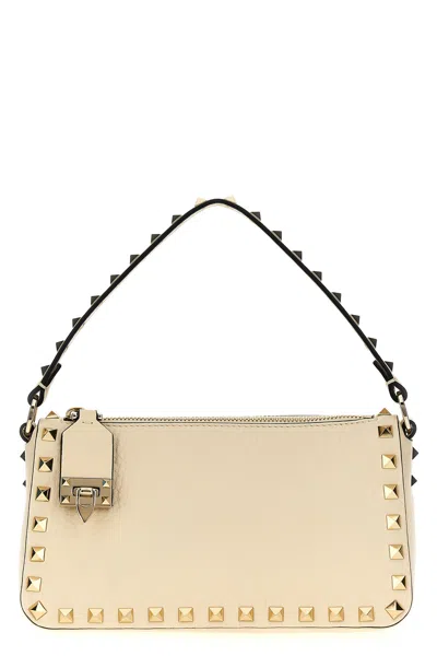 Valentino Garavani Rockstud Clutch Bag In White