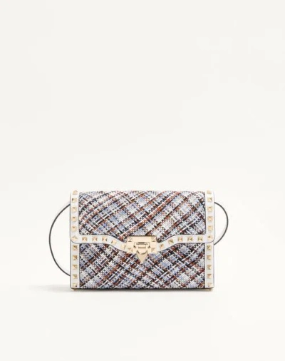 Valentino Garavani Petit Sac Porté Épaule  Rockstud En Tissu Femme Blanc/multicolo In White