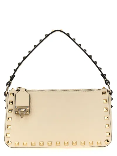 Valentino Garavani Rockstud Clutch Bag In White