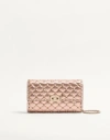 Valentino Garavani  Garavani Rockstud Spike Shoulder Bag In Laminated Nappa Leather Woman R In Brown