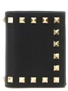 Valentino Garavani Rockstud Grainy Leather Flap Wallet Accessories In Black
