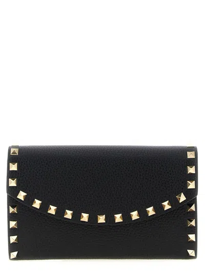 Valentino Garavani 'rockstud' Wallet On Chain In Black