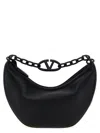 Valentino Textured Leather Chain Strap Shoulder Bag In Black