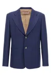 Valentino Slim Fit Wool Gabardine Jacket In Blue