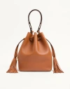Valentino Garavani So Seau Medium Leather Bucket Bag Woman Almond Uni In Brown
